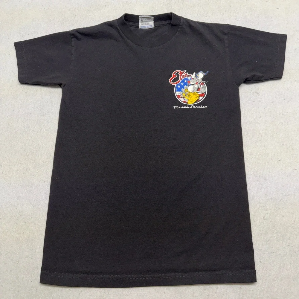 Vintage Bayside Elite Diesel Service Rat The Wizard Trucking T-Shirt Black Small - Picture 3 of 8